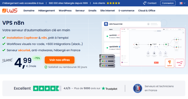 LWS lance le VPS n8n clé en main à -75 % : l&rsquo;automatisation pro dès 4,99 € !